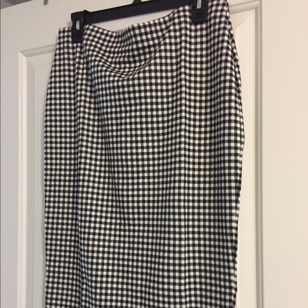 Gingham pencil skirt